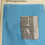 Bedienungsanleitung DDR Leistungsschalter M25
